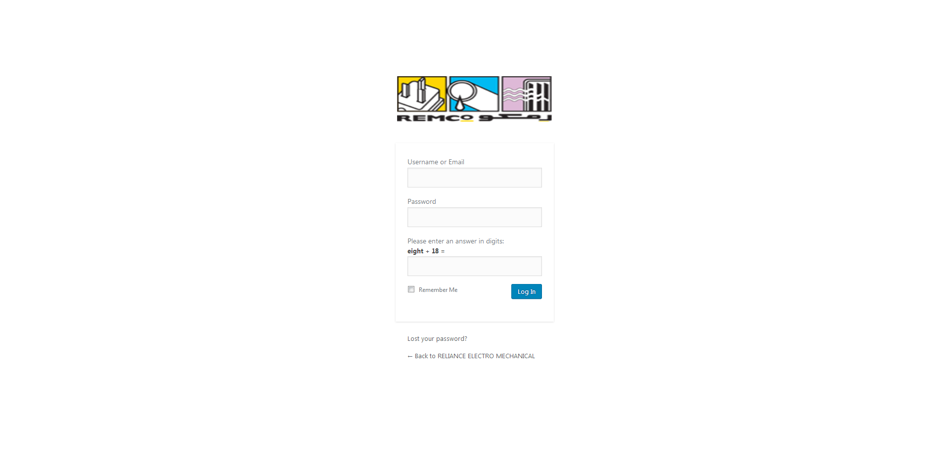 RELIANCE ELECTRO MECHANICAL ‹ Log In